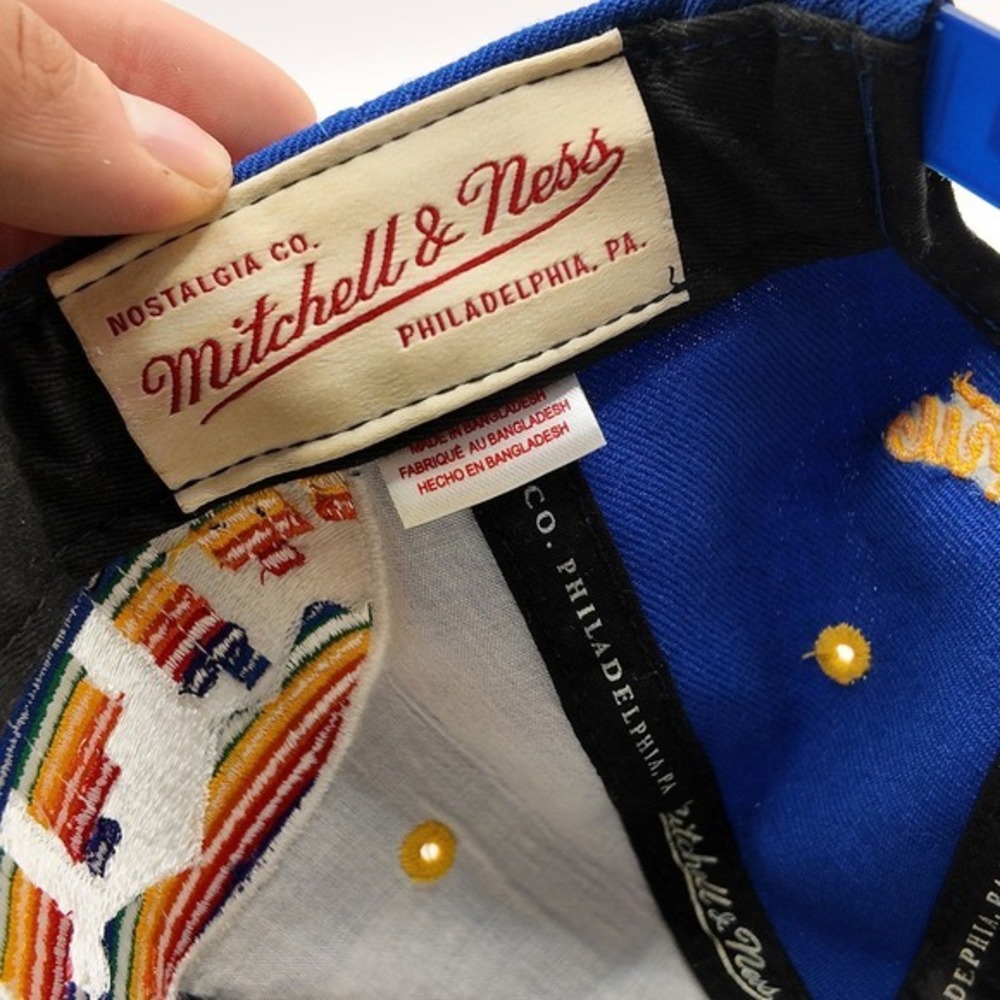 VTG 80/90s 3D SPELLOUT Mitchell & Ness Denver Nuggets NBA Hat Cap EMBROIDERED - Picture 7 of 8